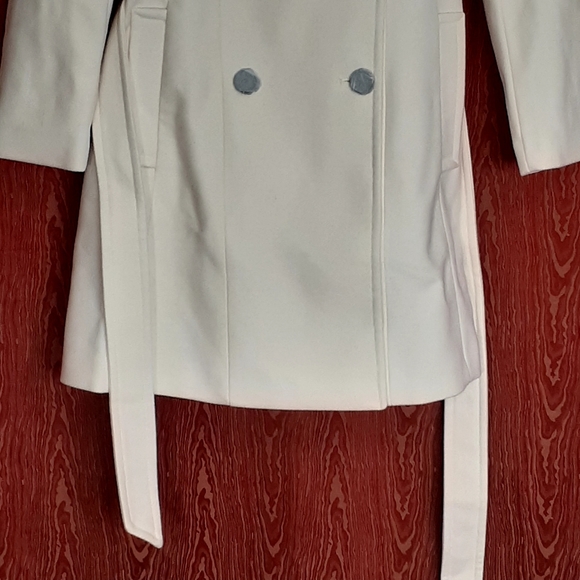 EXPRESS ROSE PINK COAT WOMEN'S SIZE M 54% WOOL 46% POLYESTER KNEE LENGTH BELTED - Picture 10 of 16